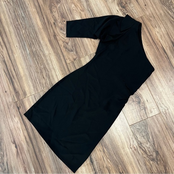 Diane Von Furstenberg Silk One Shoulder Black Mini Dress - Picture 2 of 8